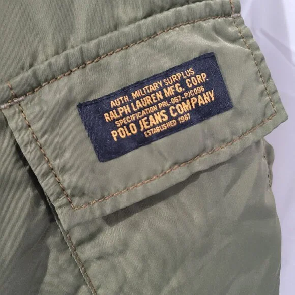 VTG Ralph Lauren Polo Jeans Co. Military Surplus Olive Bomber Jacket Size XXL - Picture 3 of 11
